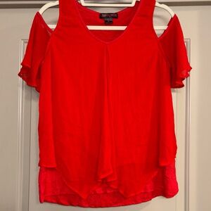 Red Cold Shoulder Top
